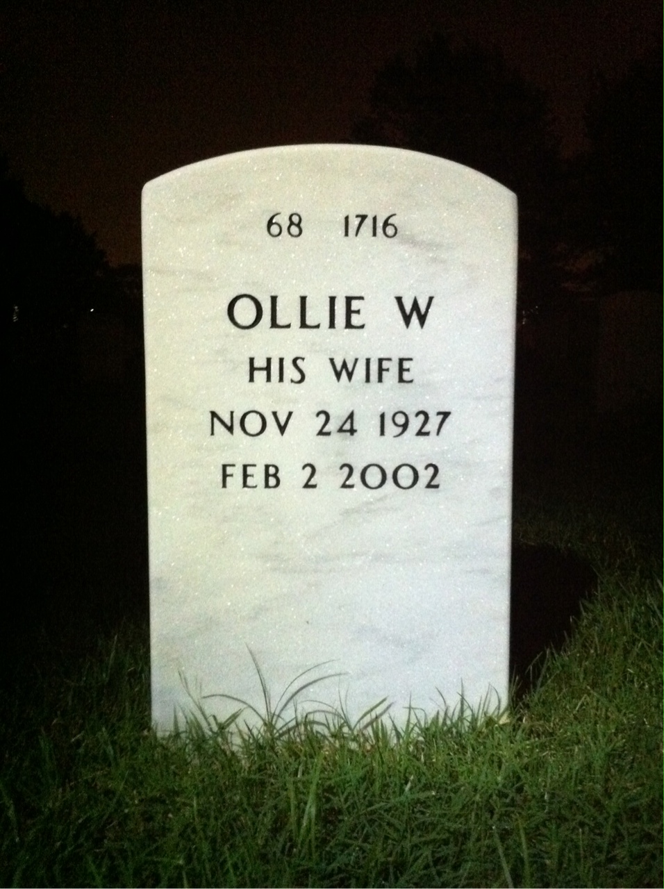 Back of headstone — Frank Smith
