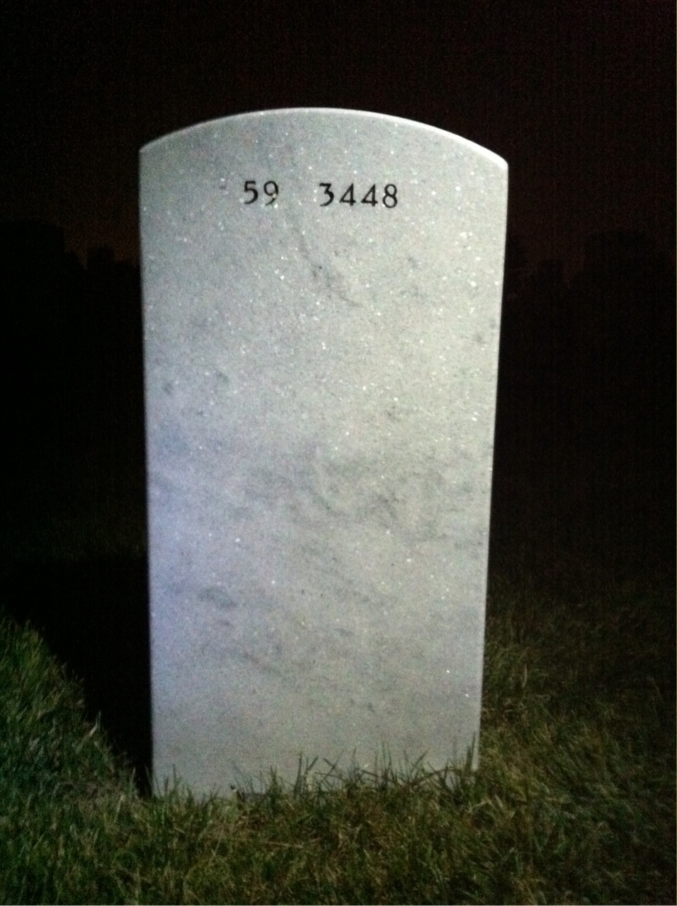 Back of headstone — Jerry Branch
