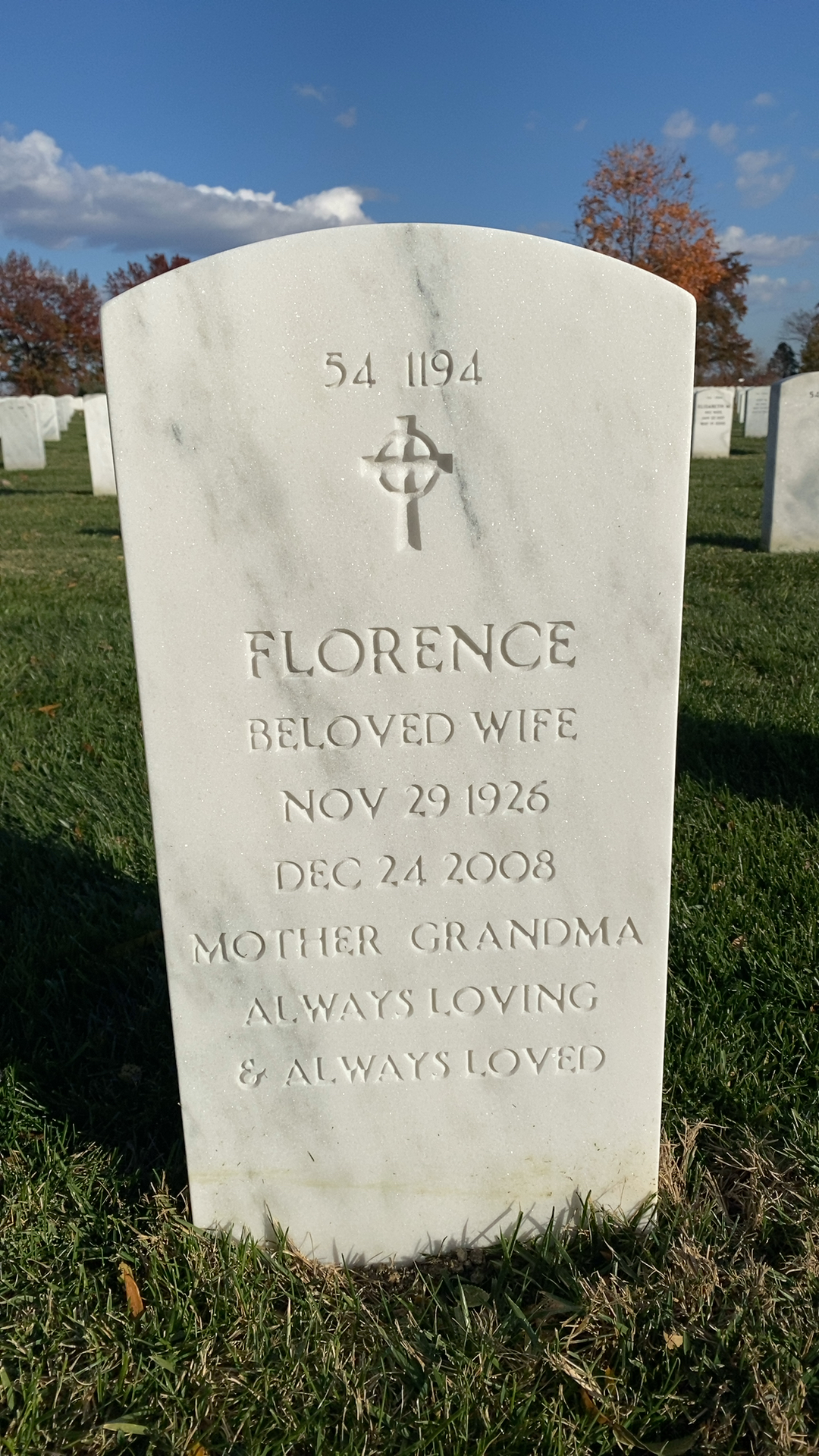 Back of headstone — James Lynam