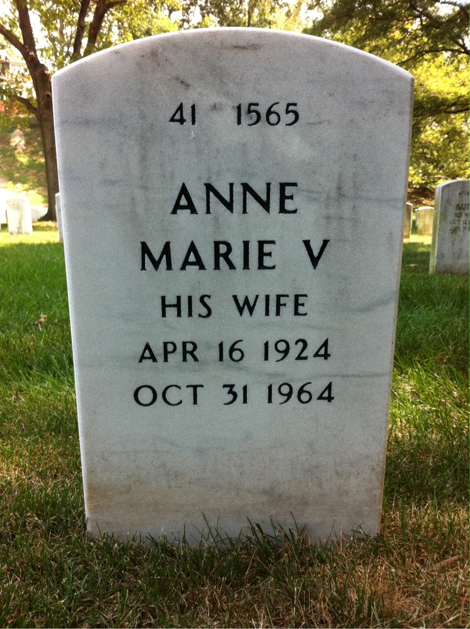 Back of headstone — George Sherman