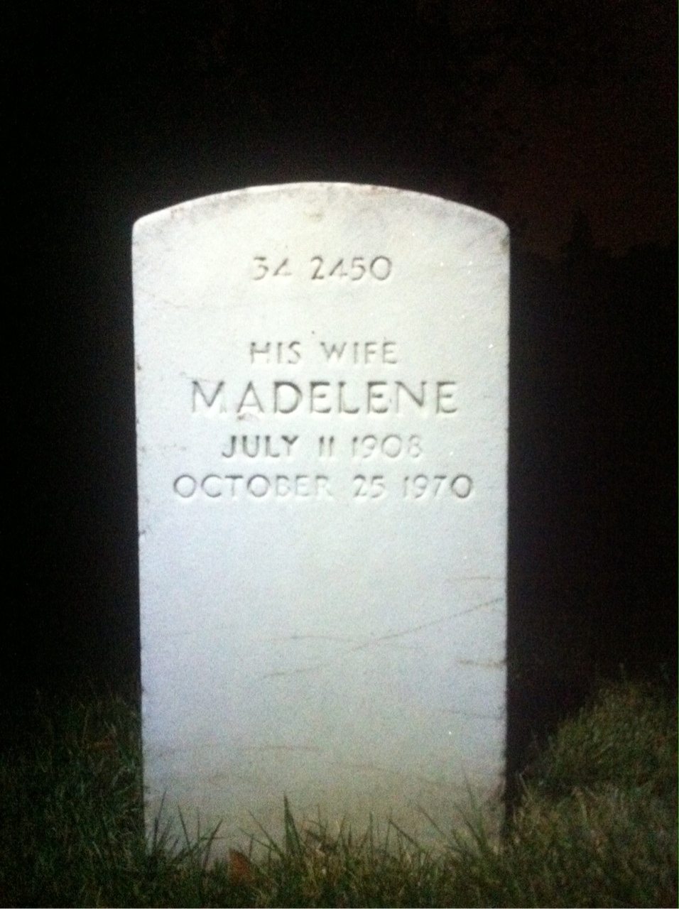Back of headstone — Marvin Constable