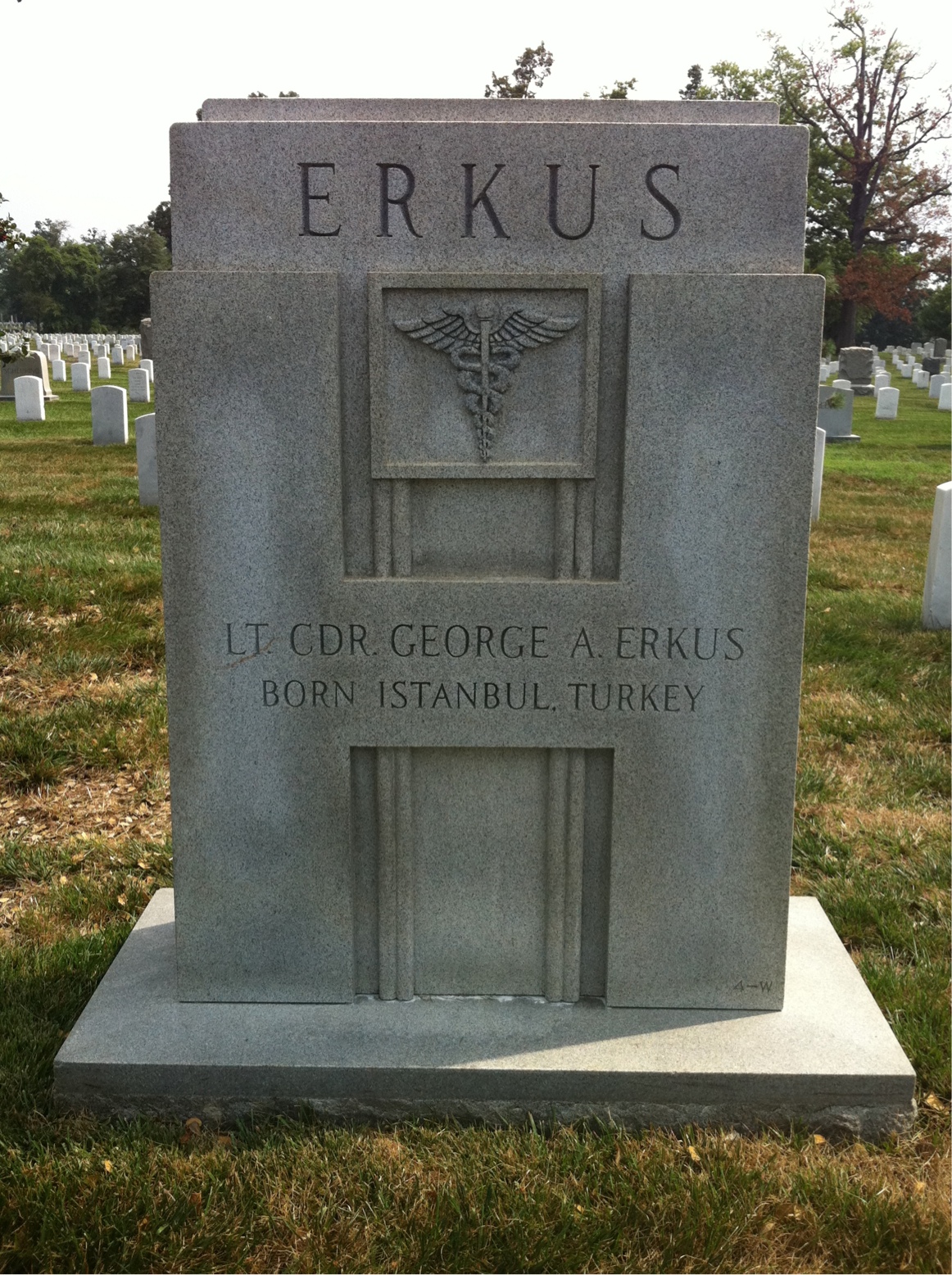 Back of headstone — George Erkus