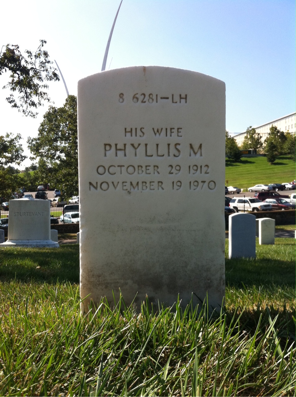 Back of headstone — Phyllis Cox