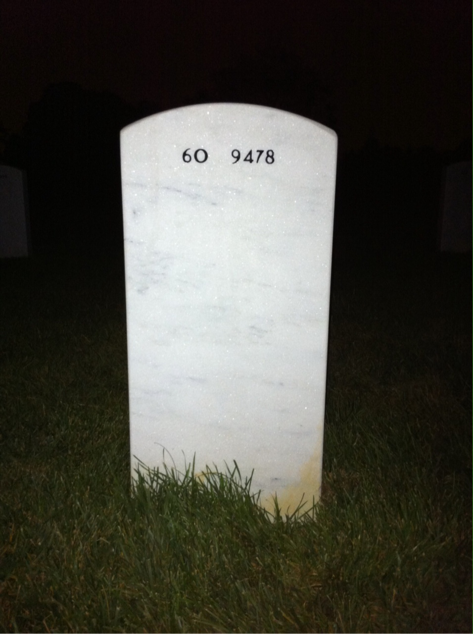 Back of headstone — Karl Andrew Campbell