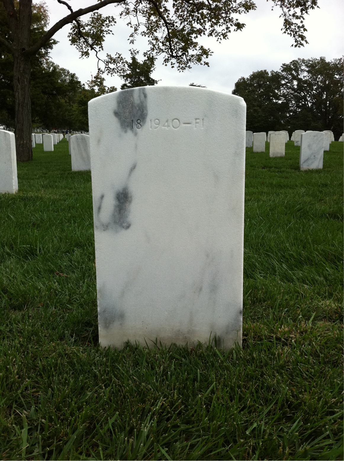 Back of headstone — Louis Mikol