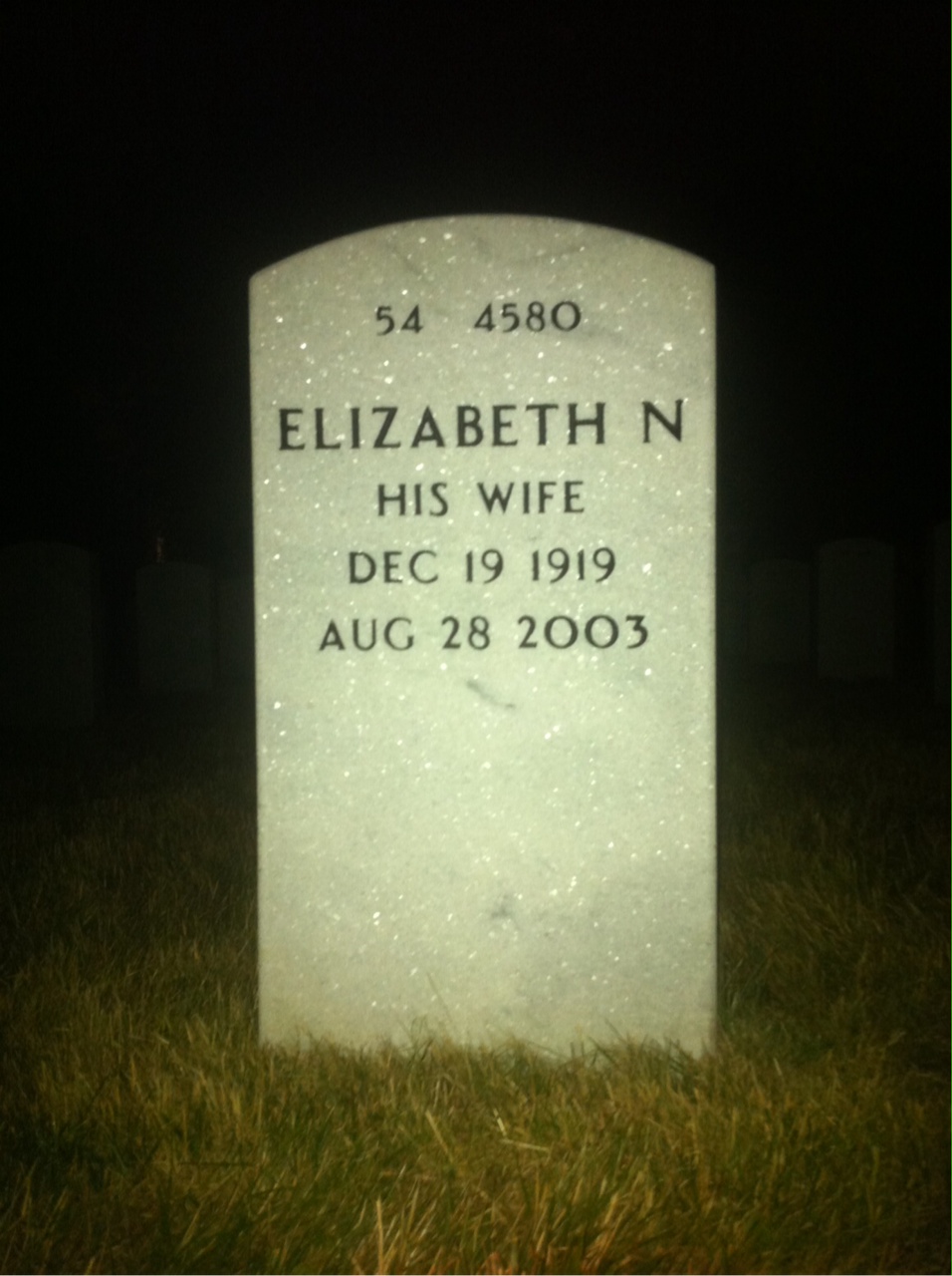 Back of headstone — John Weems