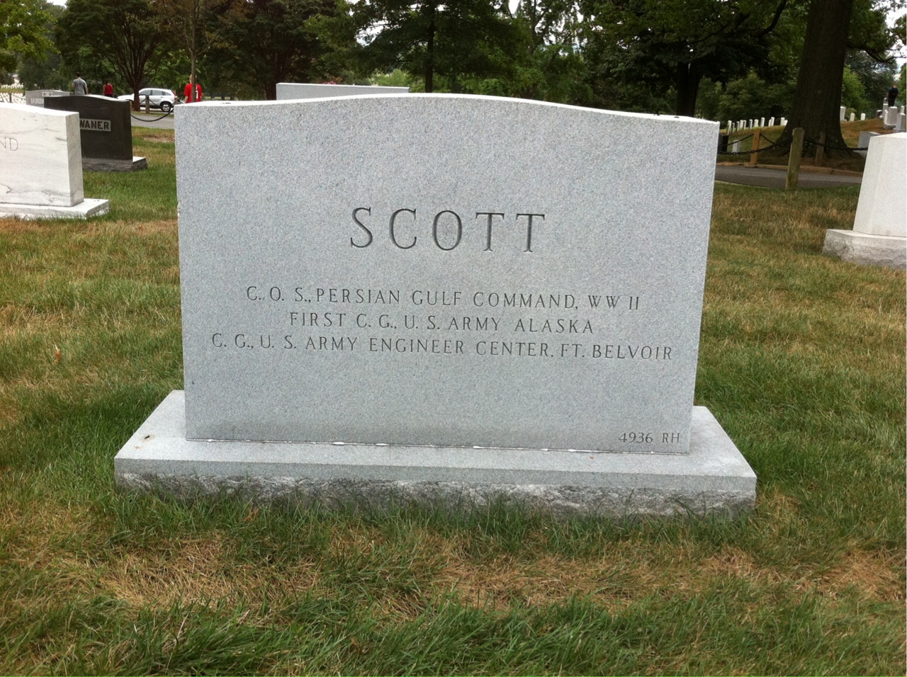 Back of headstone — Stanley L Scott