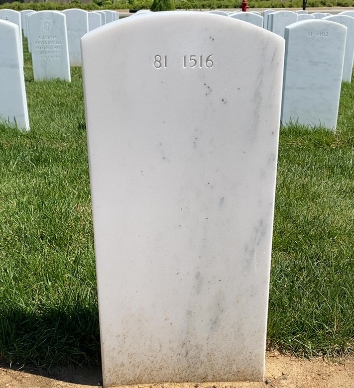 Back of headstone — Thomas Montague