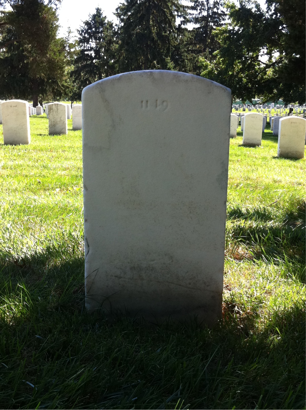 Back of headstone — William Corcoran