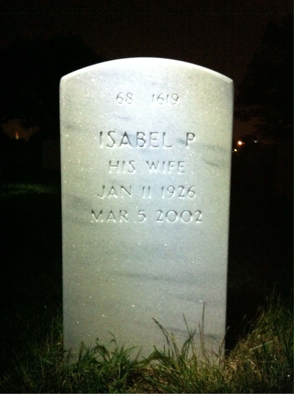 Back of headstone — Frank Langston