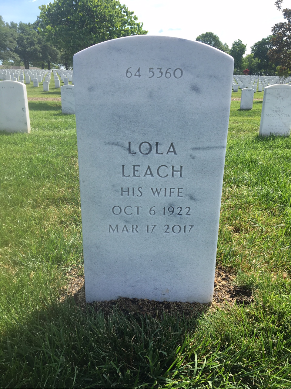 Back of headstone — John Wismer