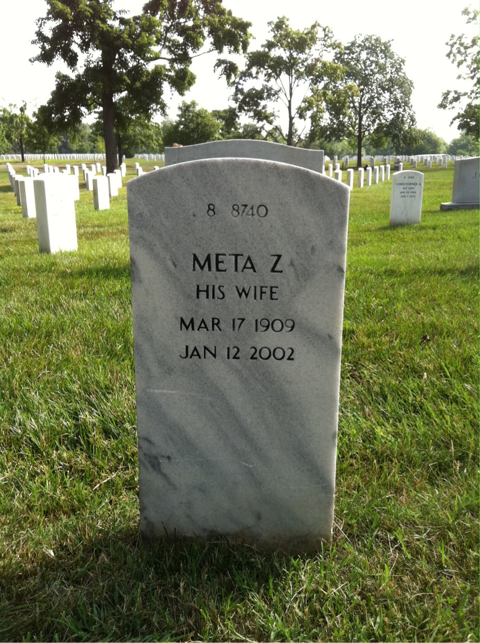 Back of headstone — Charles Atkinson