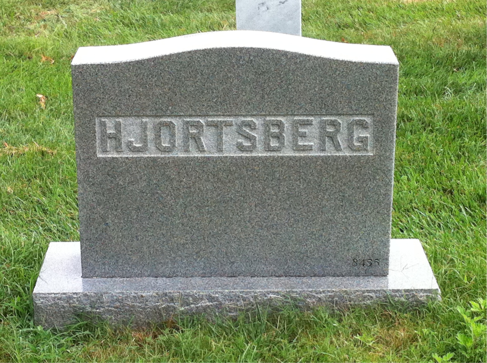 Back of headstone — Elmer Hjortsberg