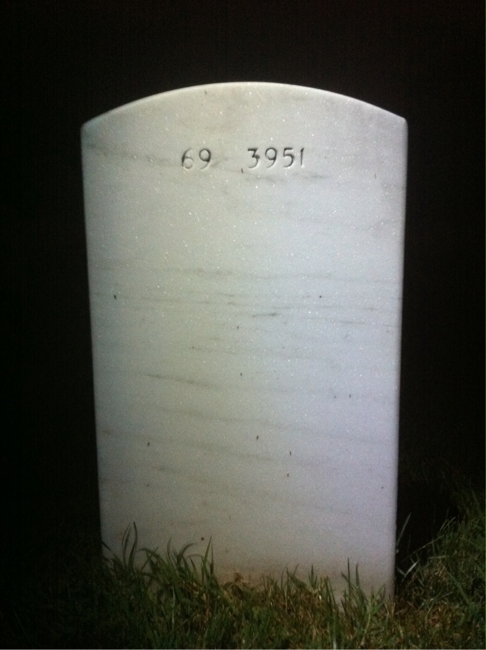 Back of headstone — C L Harvey
