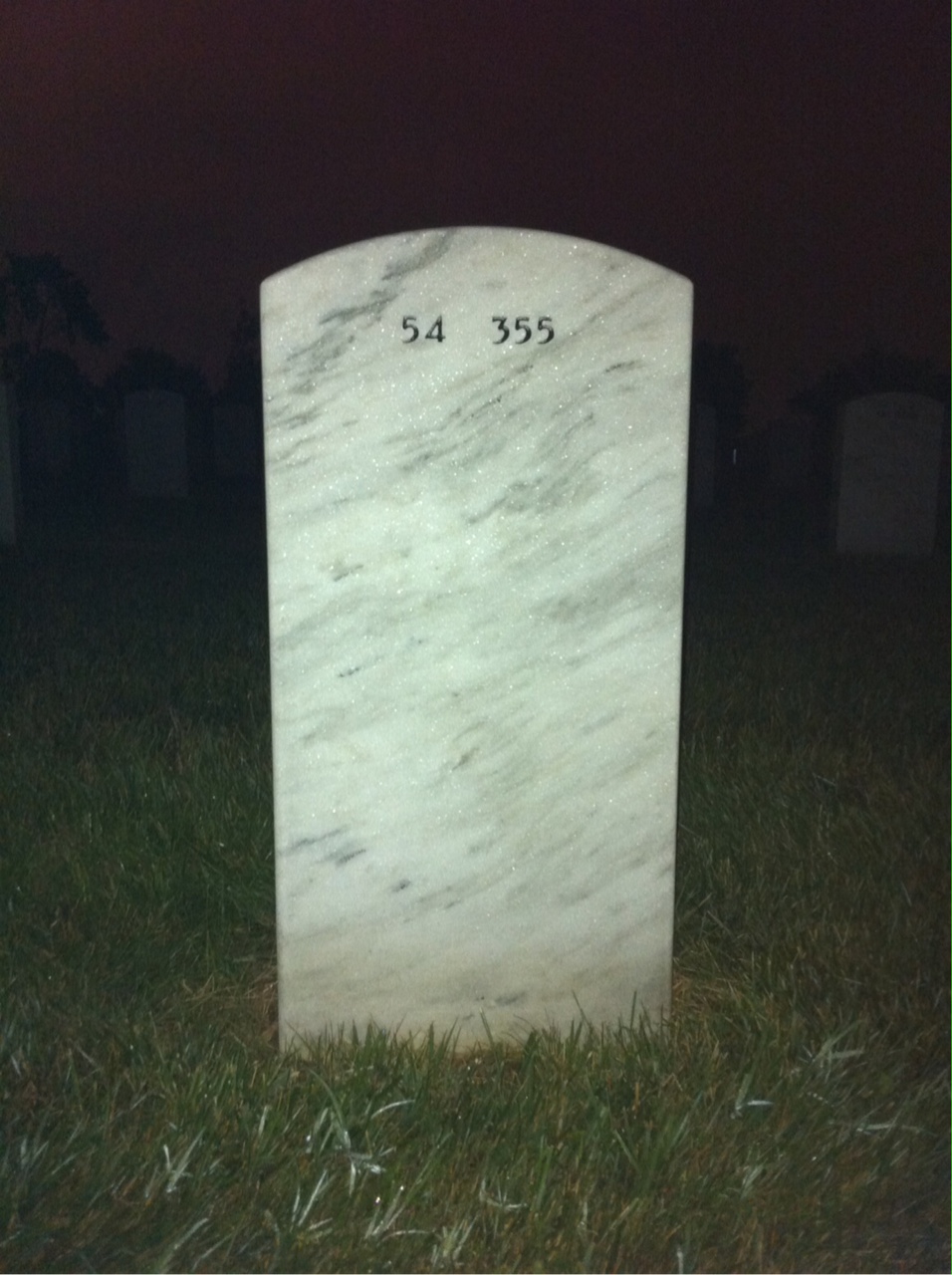 Back of headstone — Howard Harrison