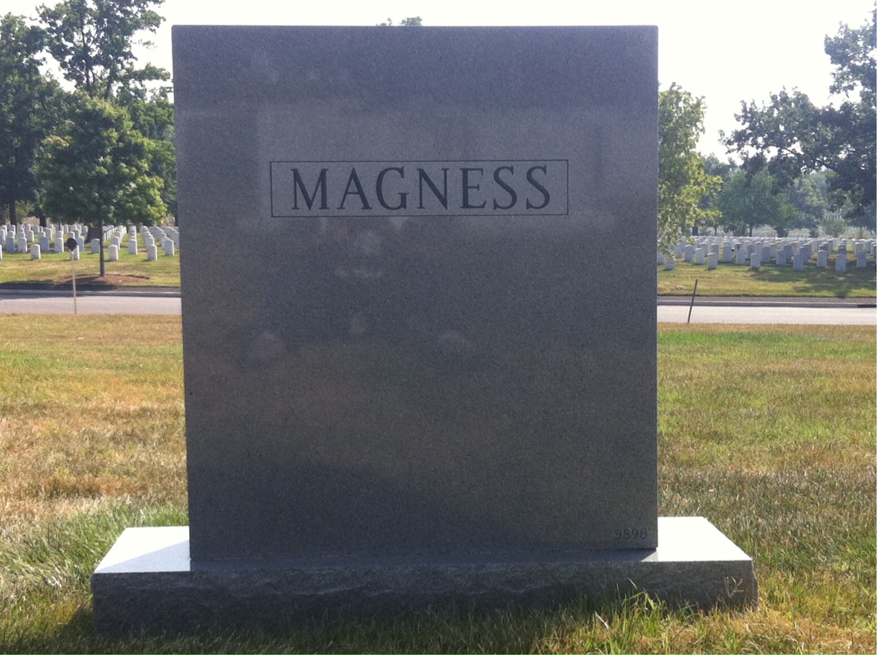 Back of headstone — Thomas Magness