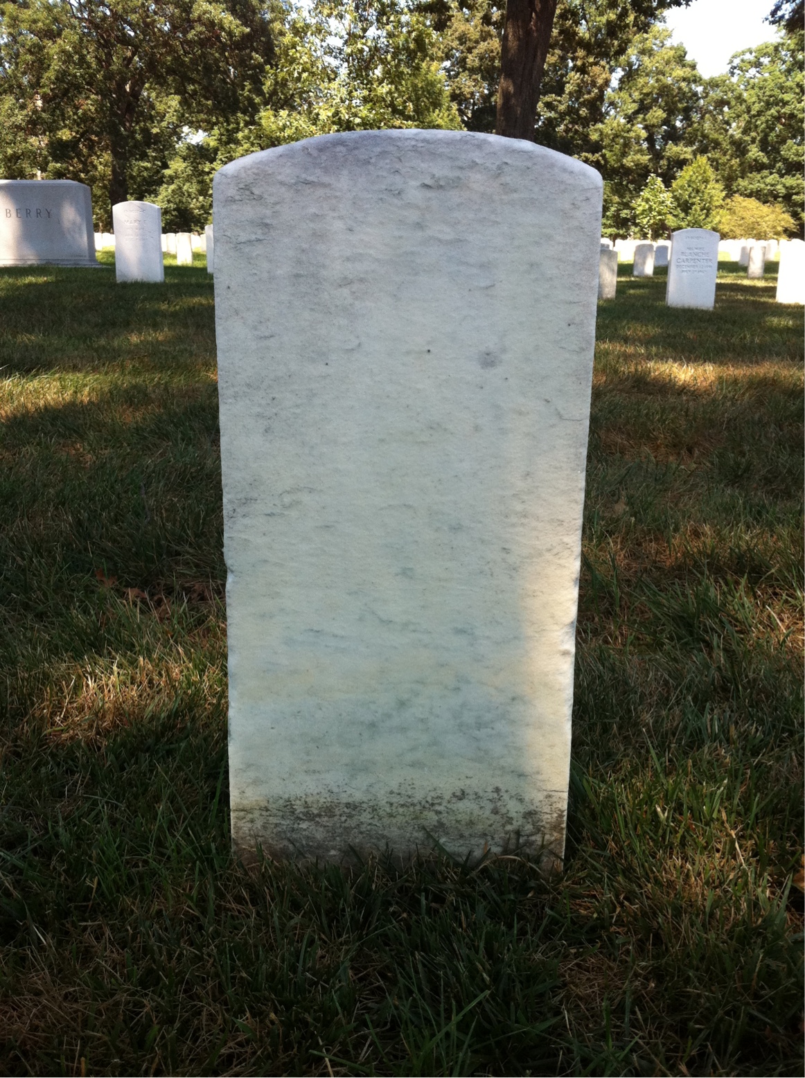 Back of headstone — Thomas Mullen