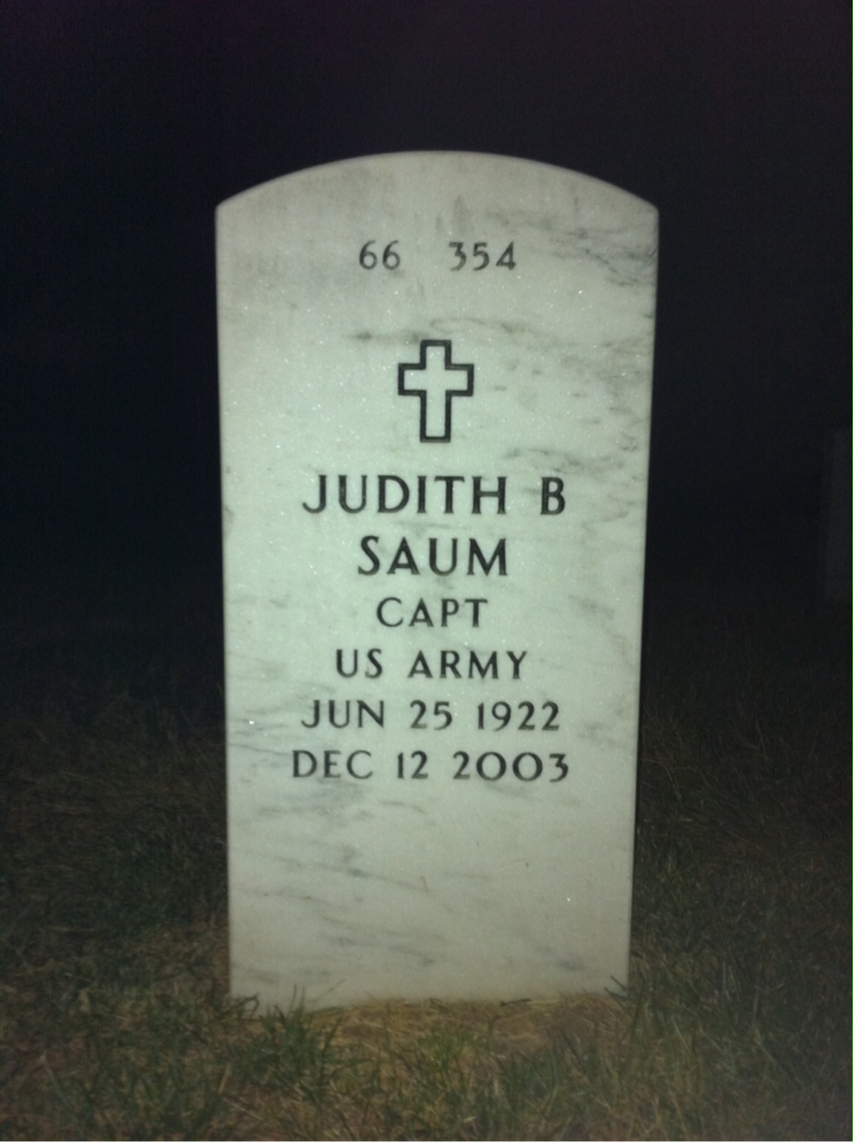 Back of headstone — Otis Saum