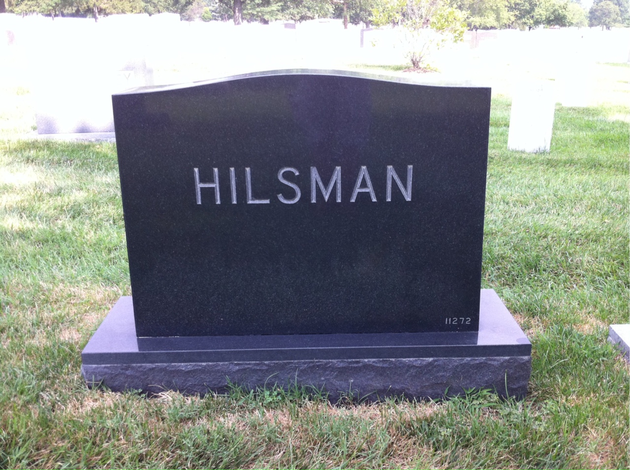 Back of headstone — Roger Hilsman
