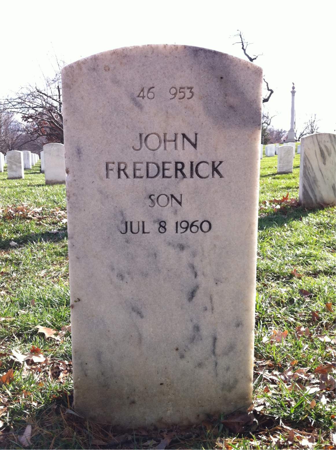 Back of headstone — Homer Elliott