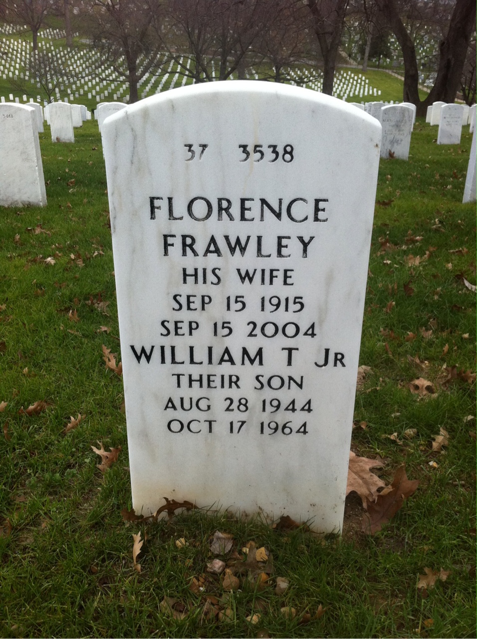 Back of headstone — William Ellis