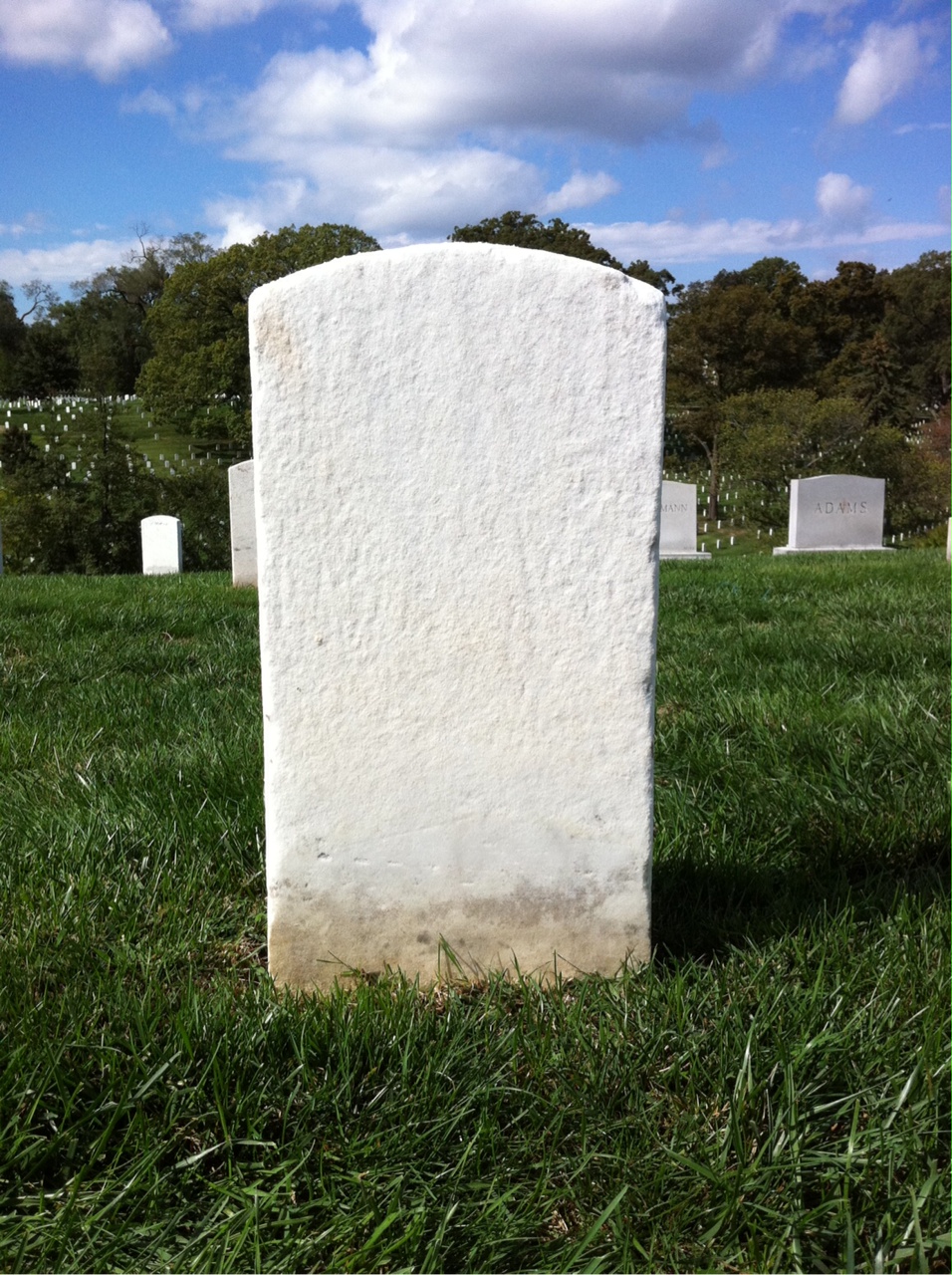 Back of headstone — Charles Asplund