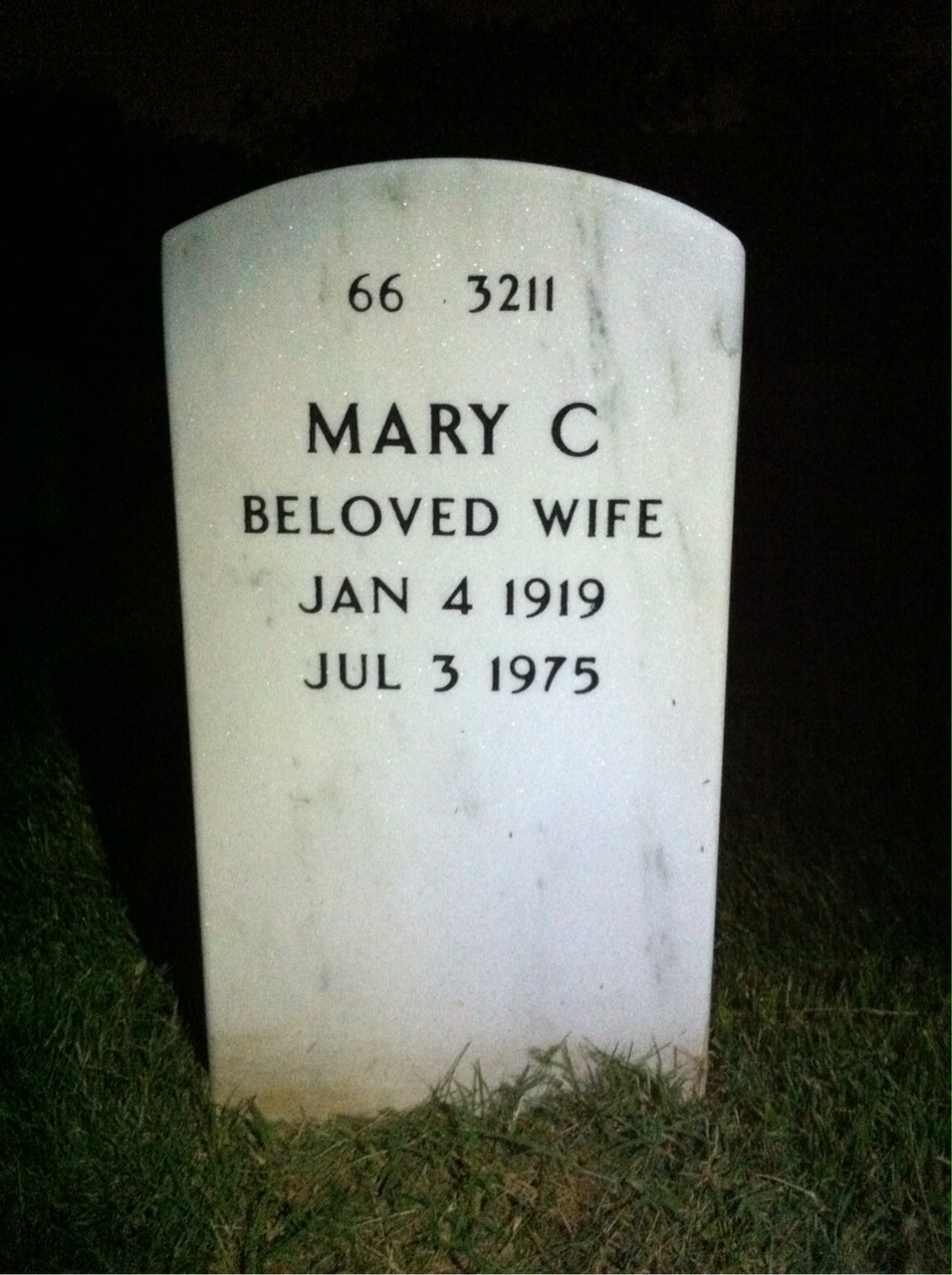 Back of headstone — Patrick Roberto