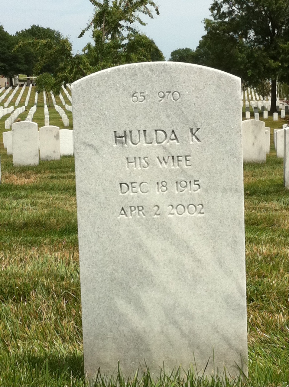 Back of headstone — Lawrence B Kelly