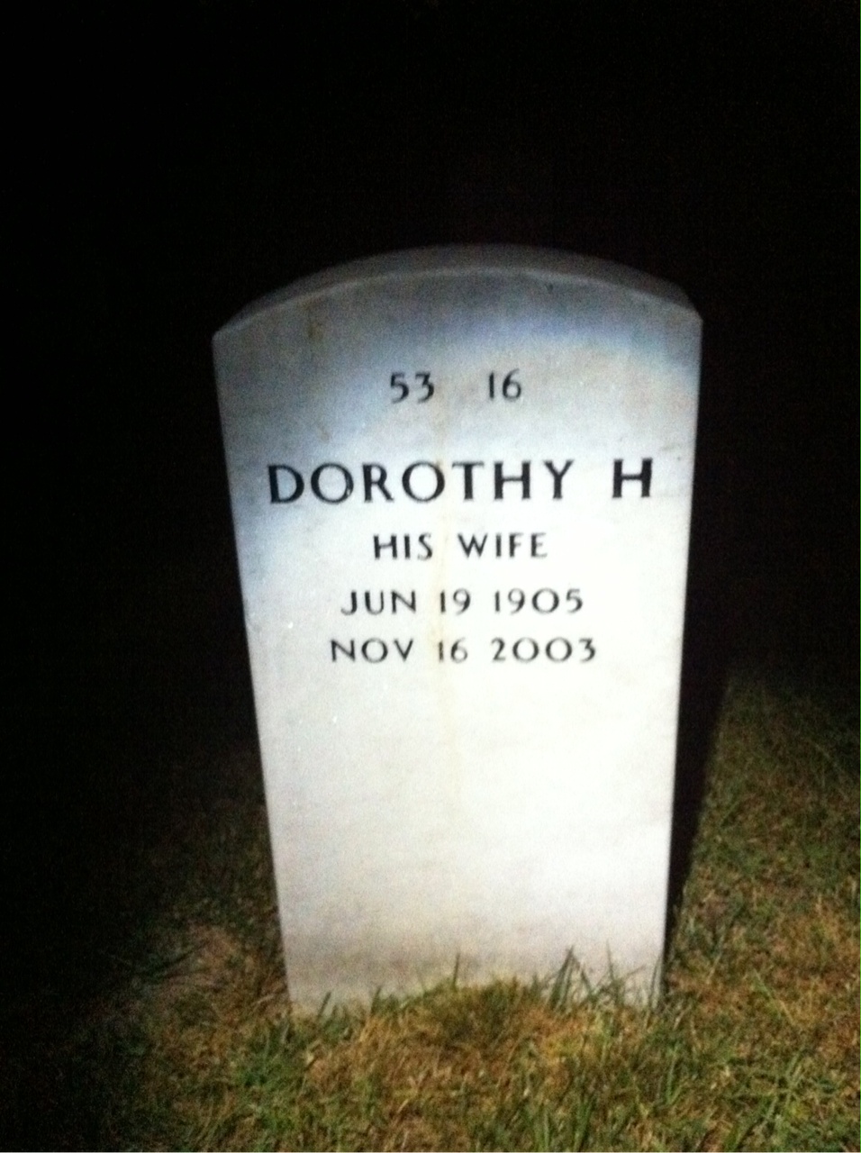 Back of headstone — James Webber