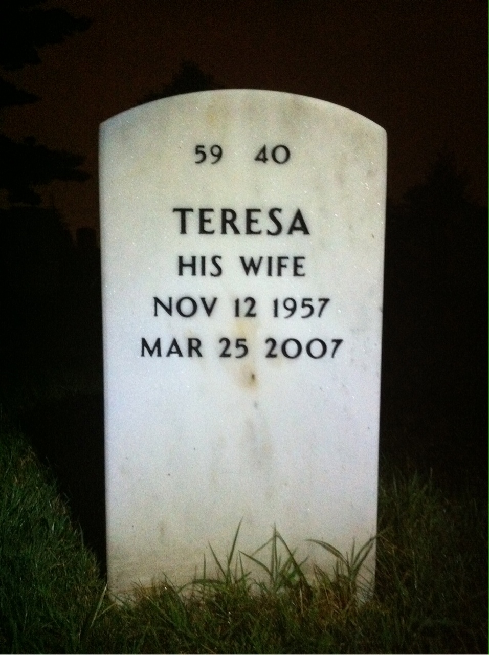 Back of headstone — Dwight Boggs