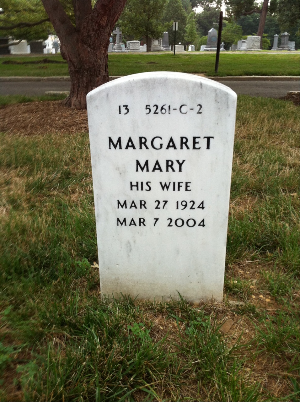 Back of headstone — Lawrence Lockett