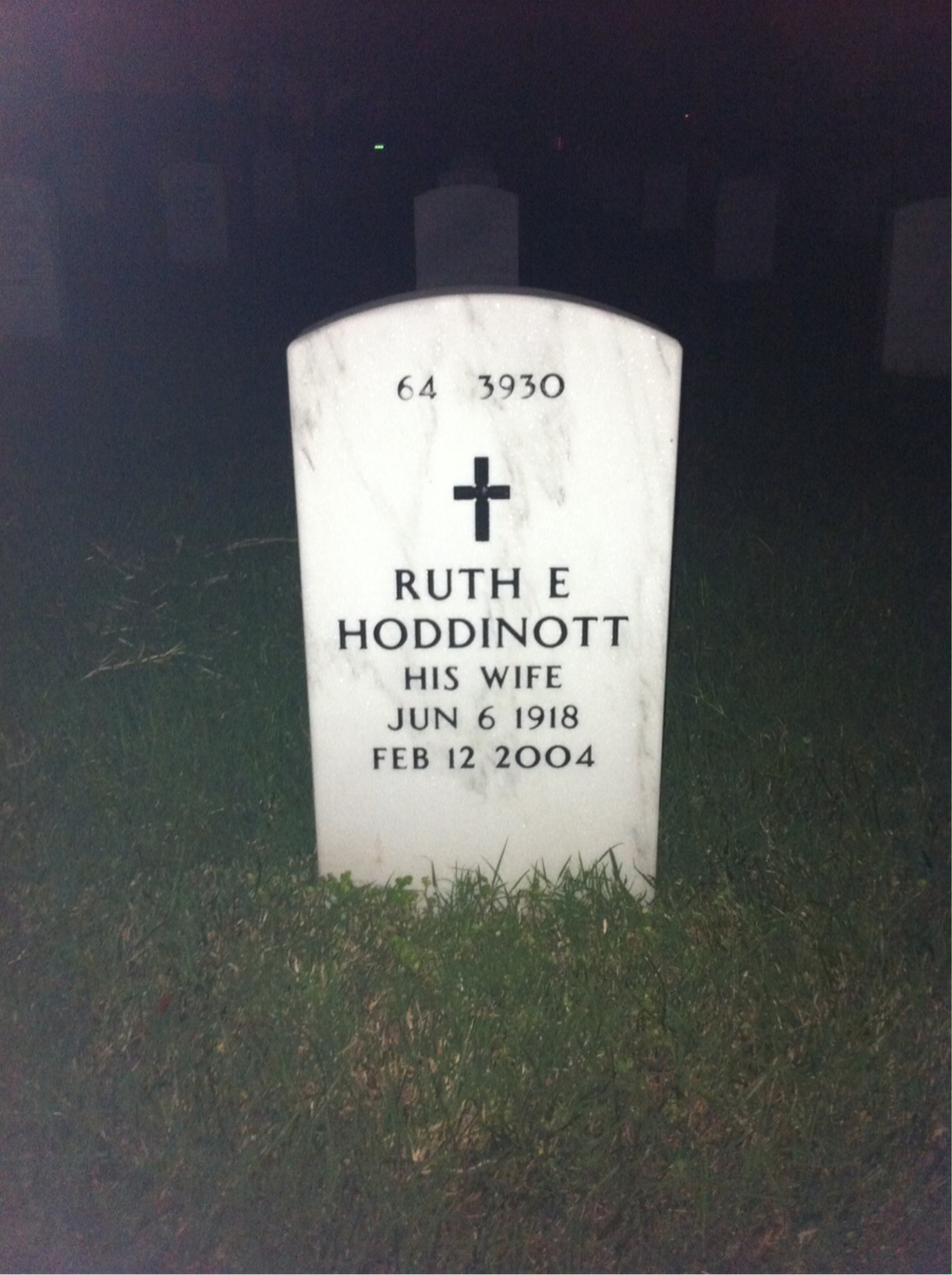 Back of headstone — Justus Ange
