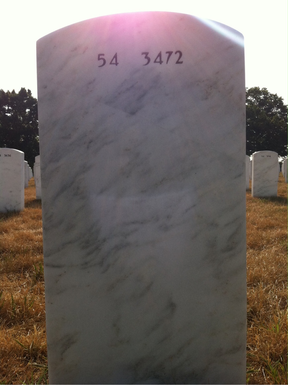 Back of headstone — Kenneth Johnson