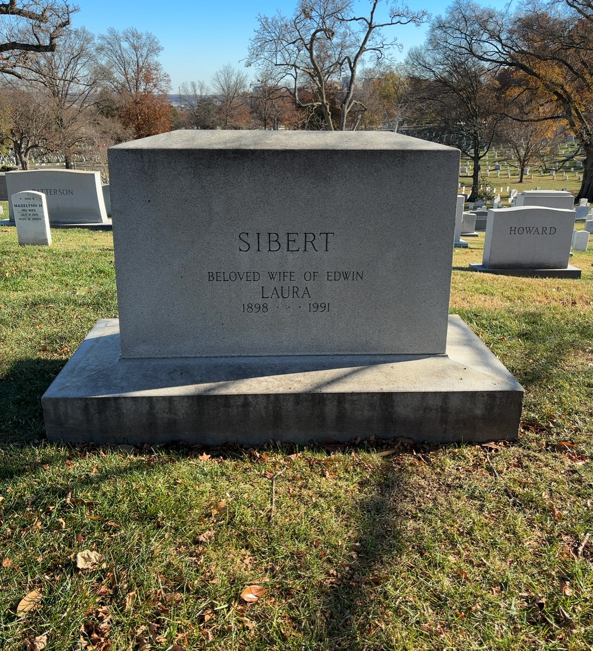 Back of headstone — Edwin Sibert