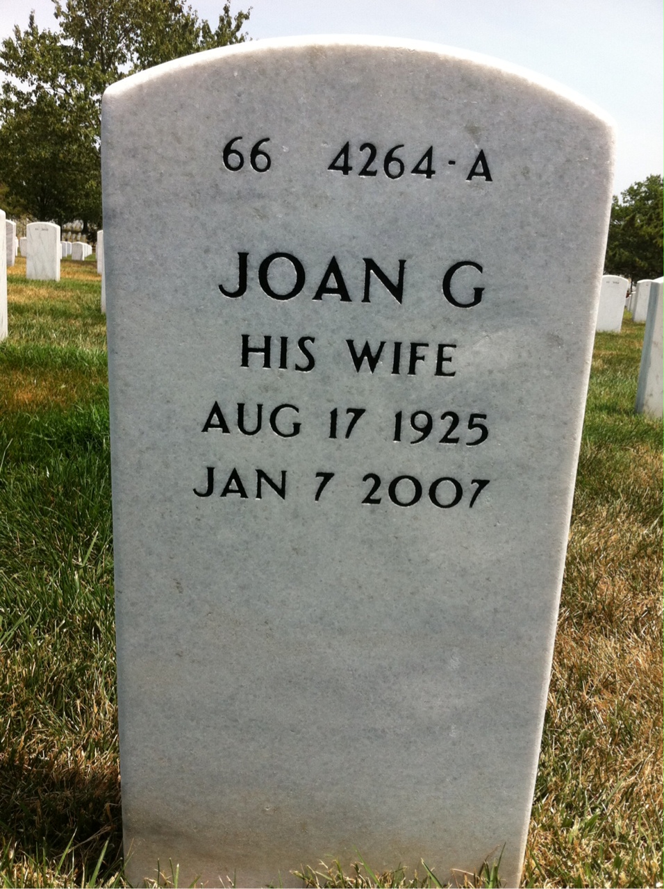 Back of headstone — Sherman Owen