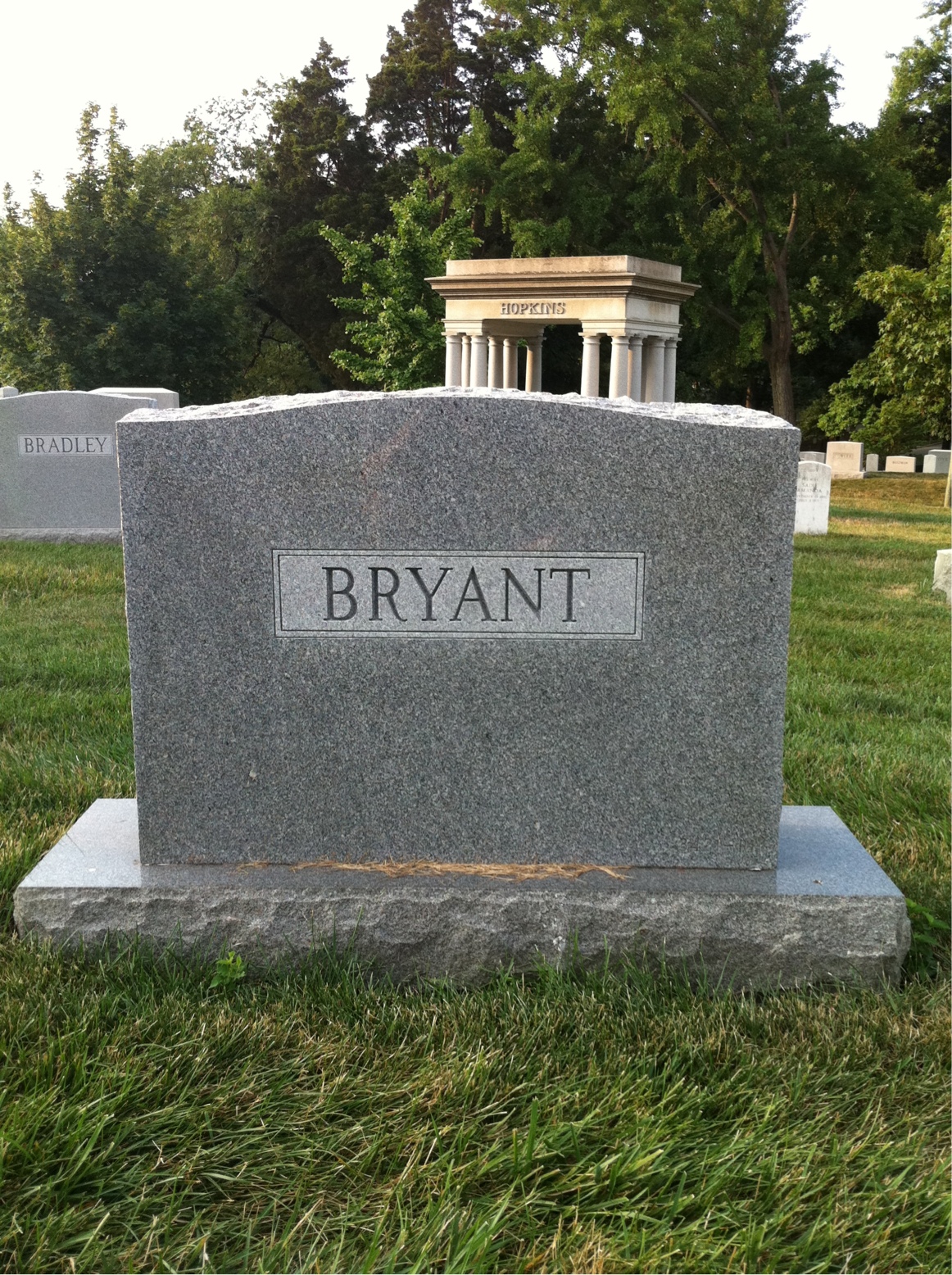 Back of headstone — Robert Bryant