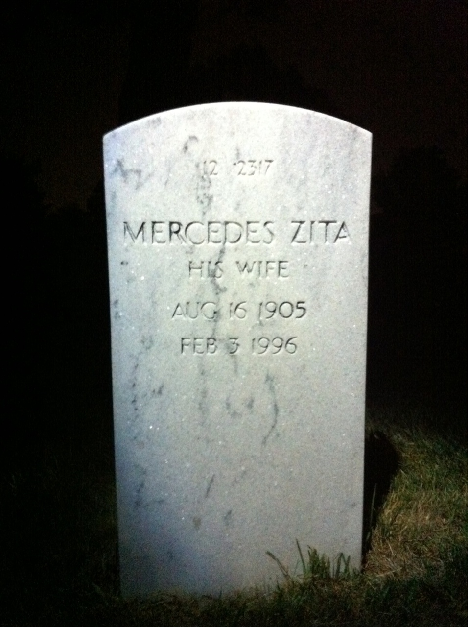 Back of headstone — Charles Ackers