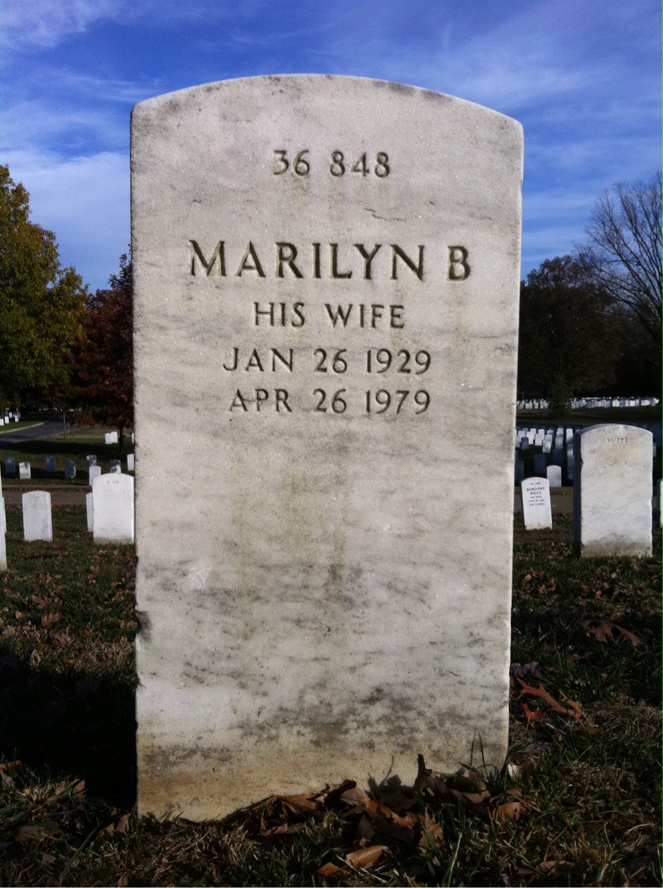 Back of headstone — Marilyn Critcher