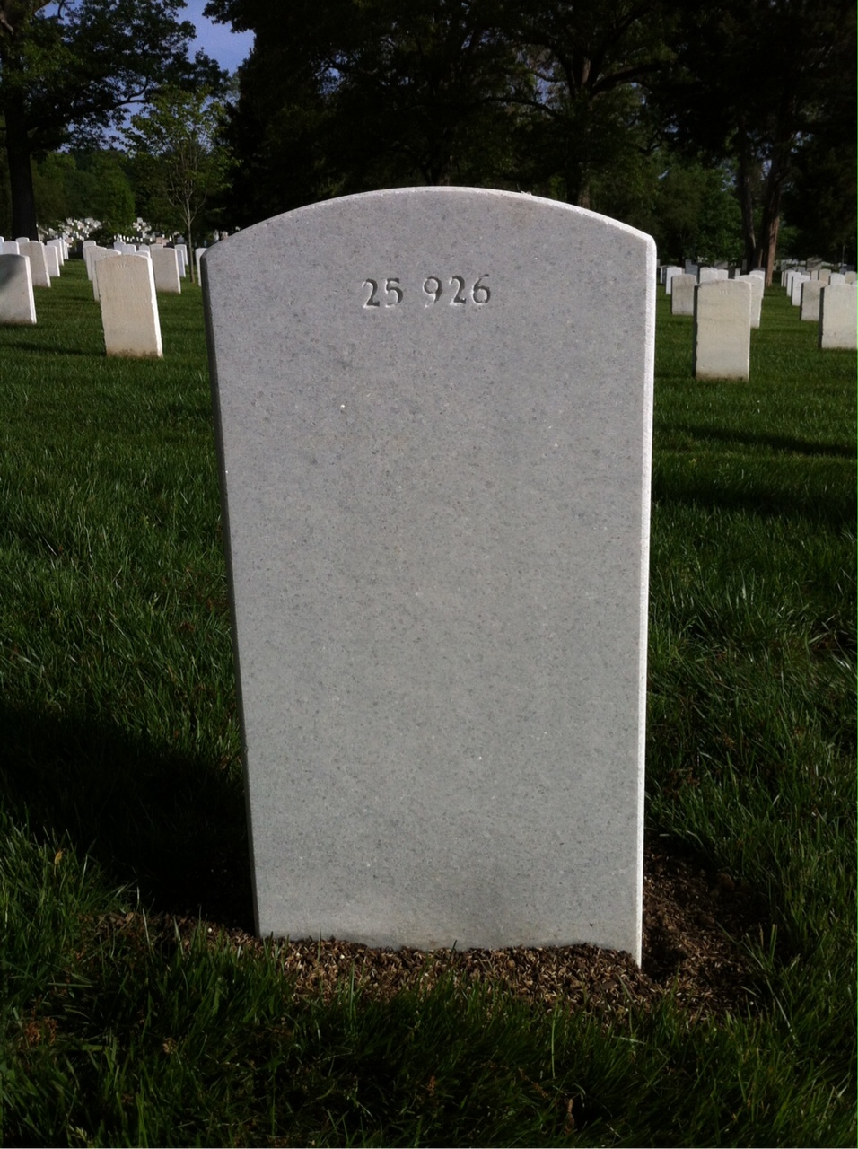 Back of headstone — Milton Morris