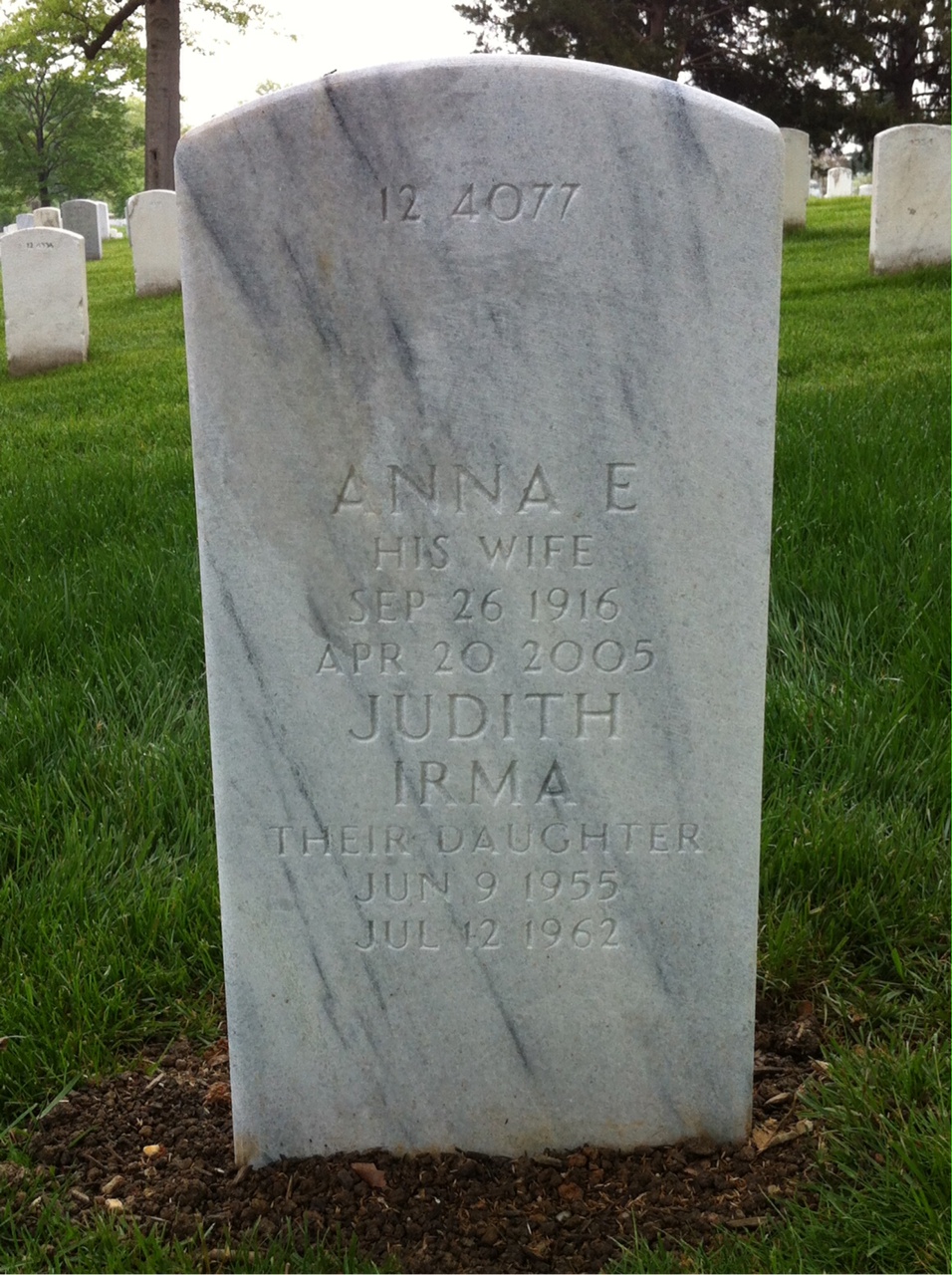 Back of headstone — Lawrence Meyers