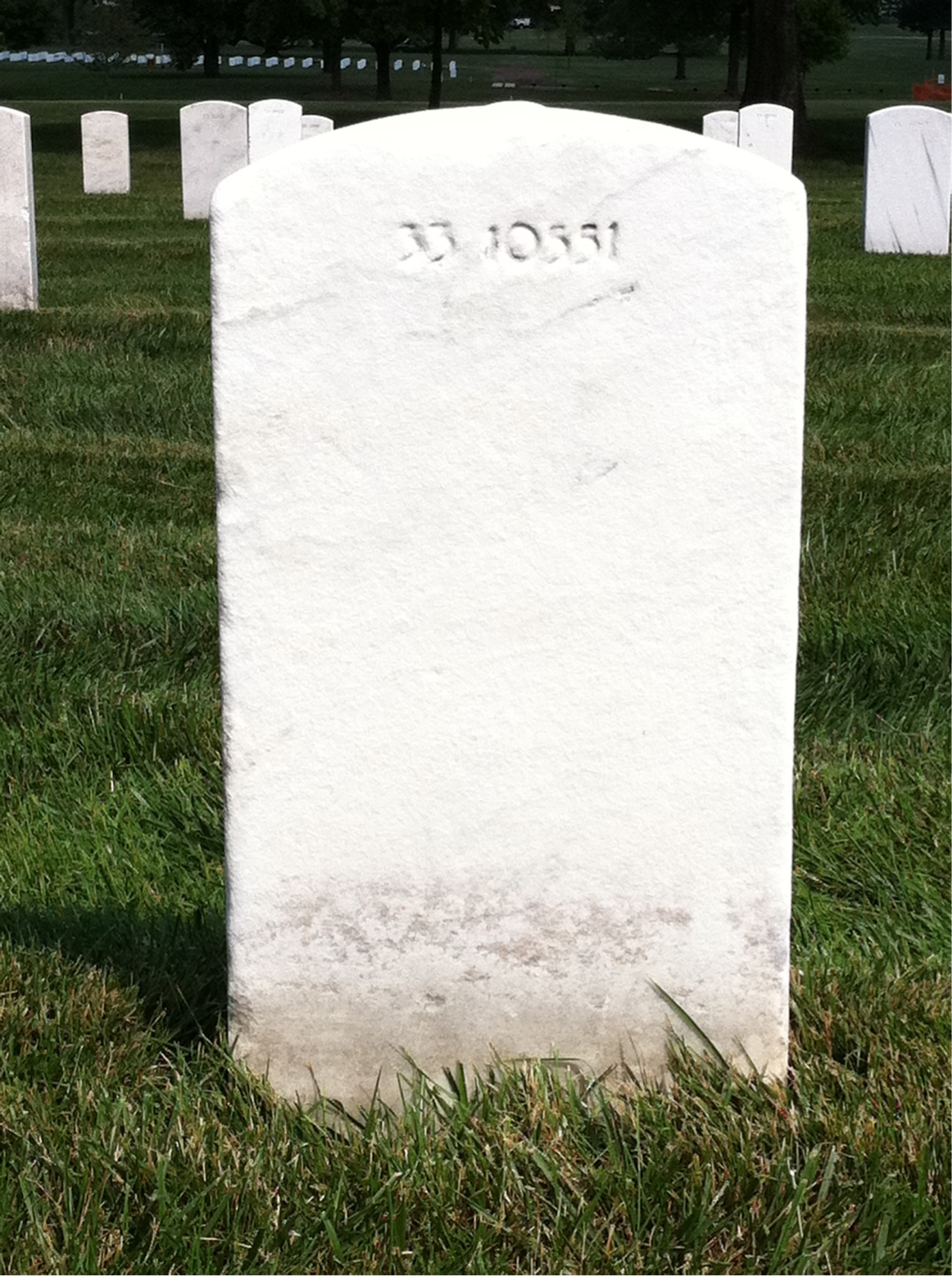 Back of headstone — William B Mcpherson