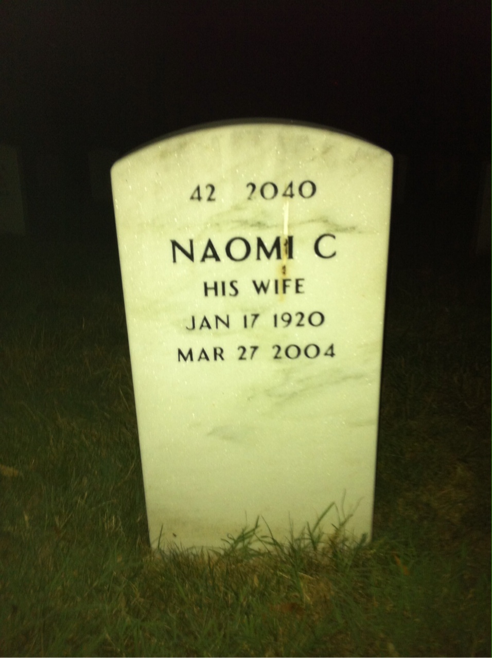 Back of headstone — Gilbert Mitchell