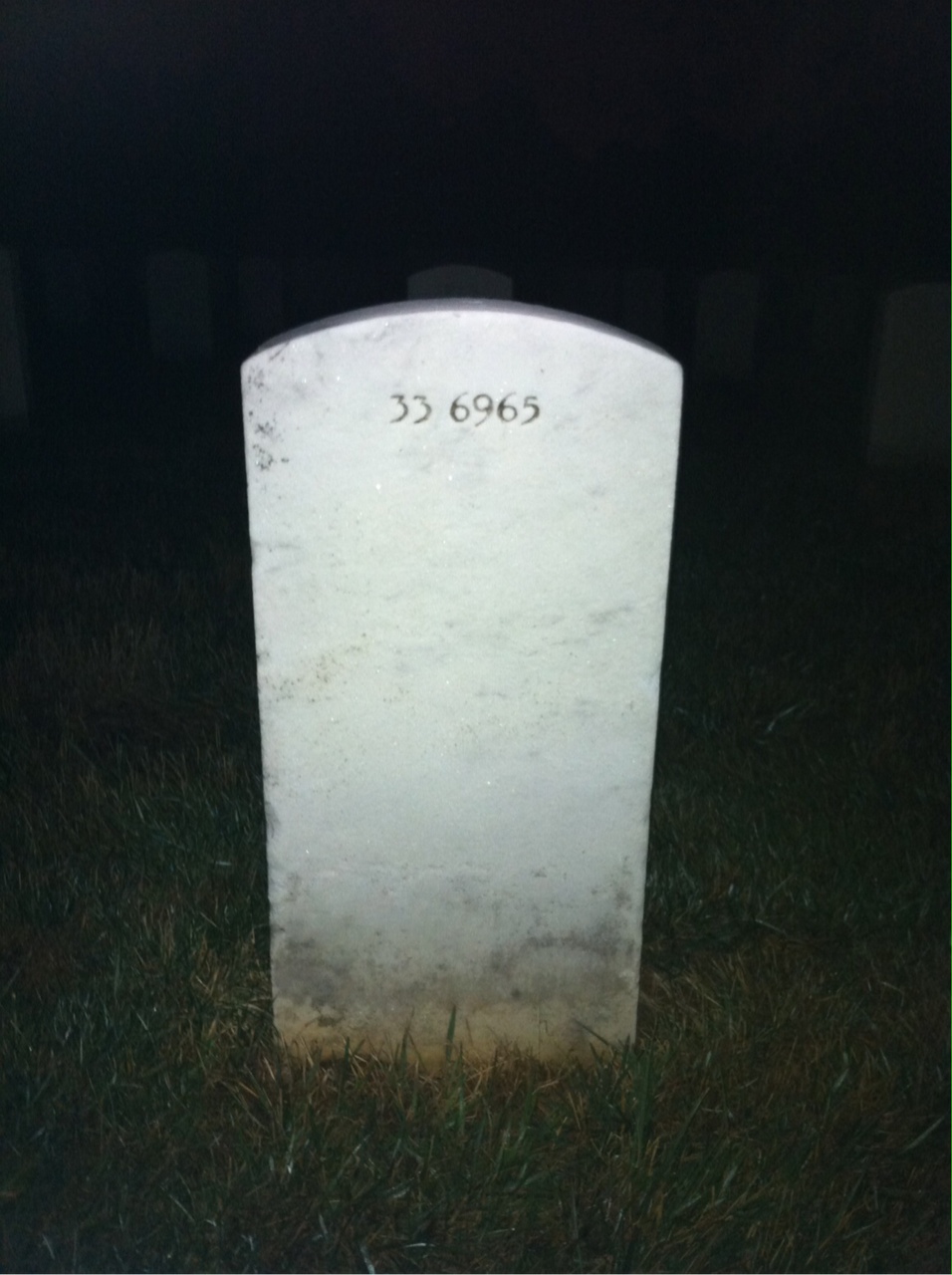 Back of headstone — William Alexander