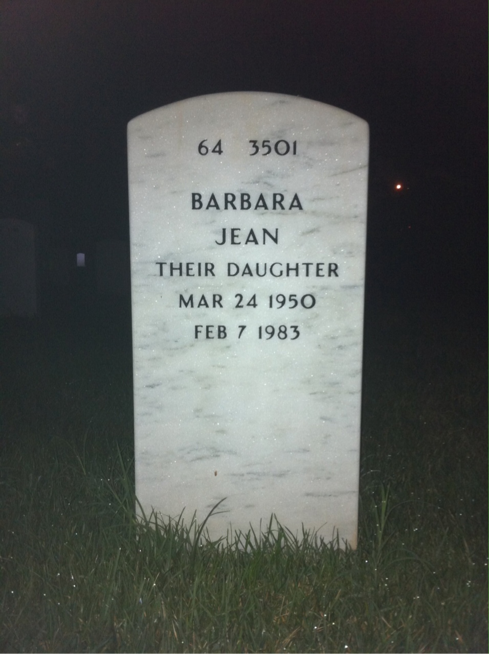 Back of headstone — Carol Abrams