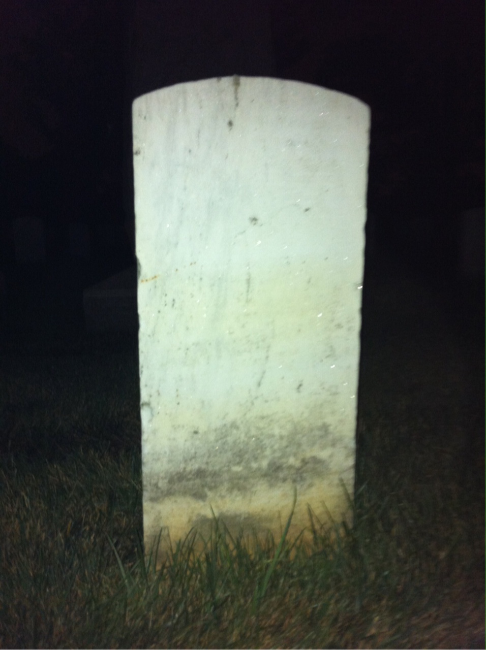 Back of headstone — P Arrington