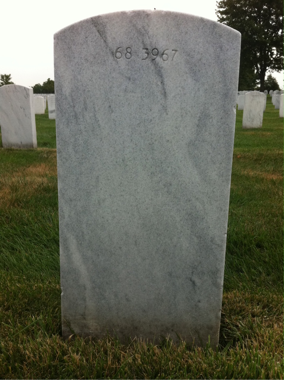Back of headstone — Wayne Arthur Dirst