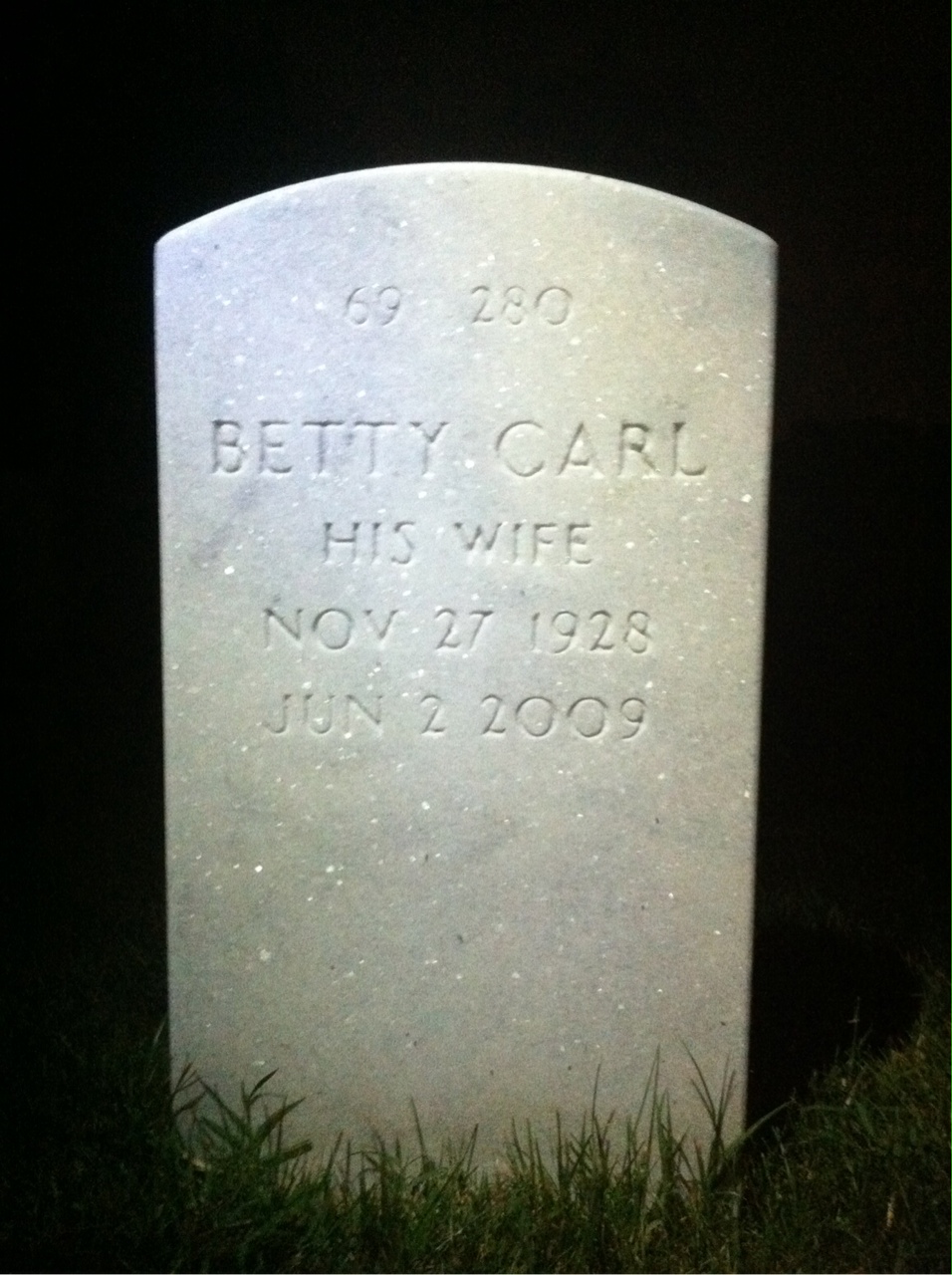 Back of headstone — Paul Doyas