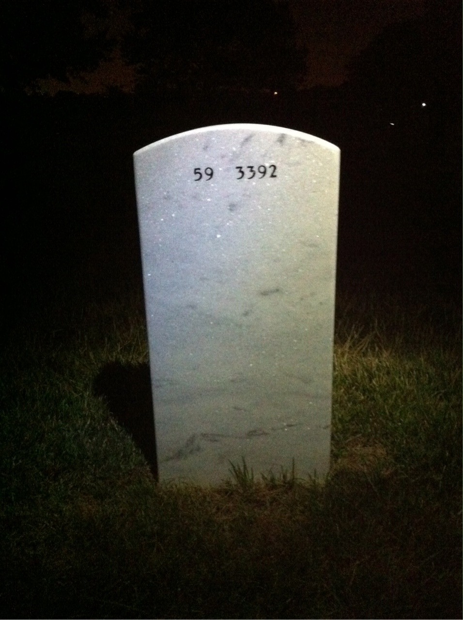 Back of headstone — Samuel Harris