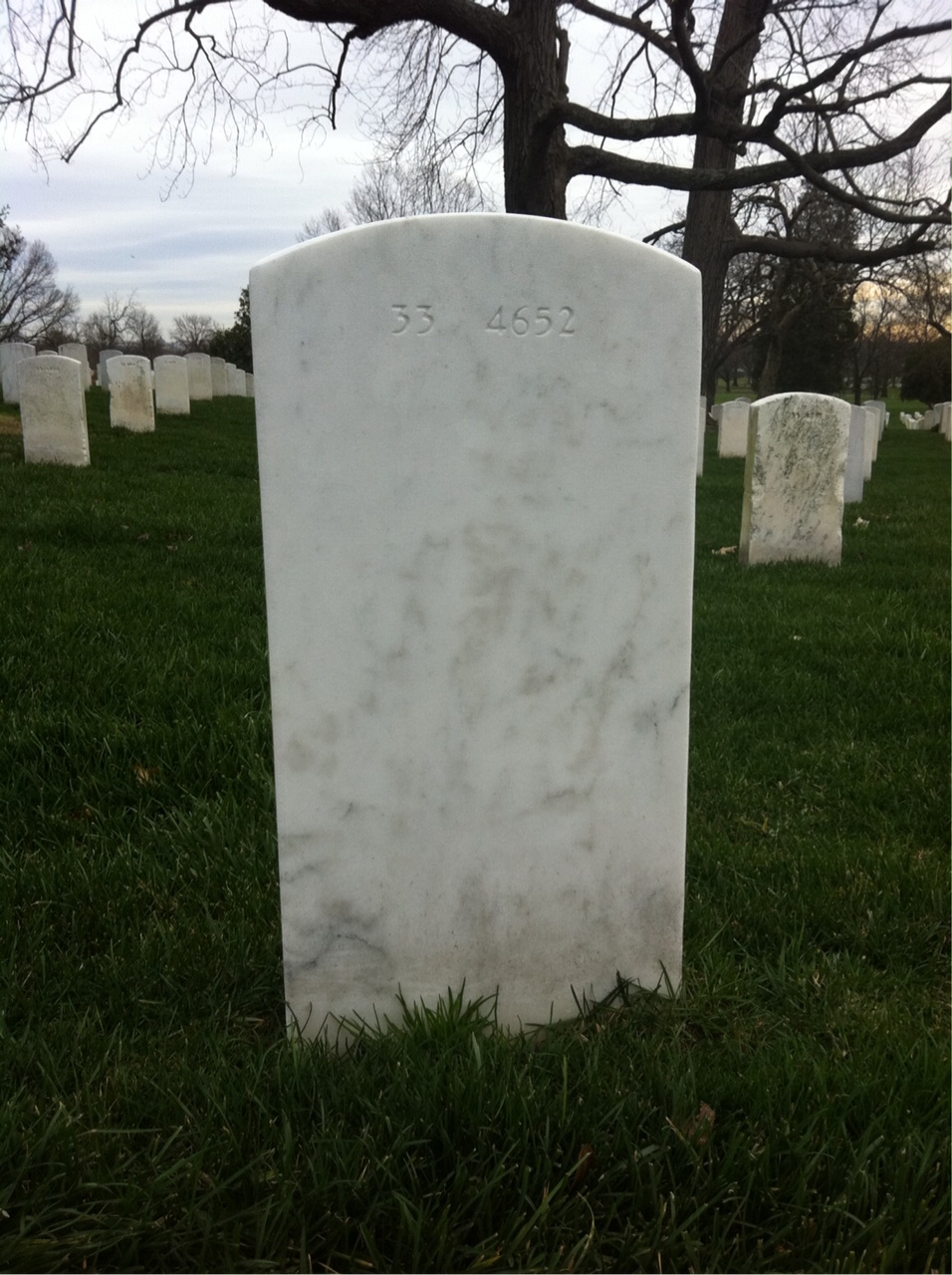 Back of headstone — Harry Mccleary