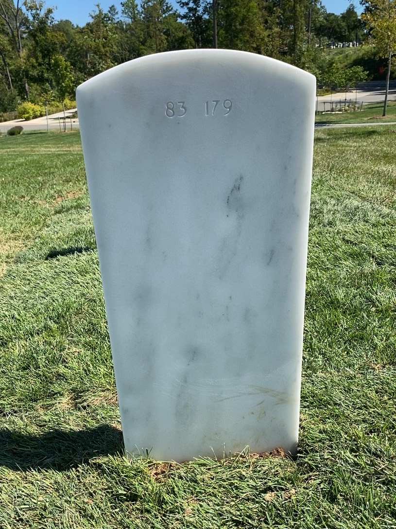 Back of headstone — Christopher Eckert